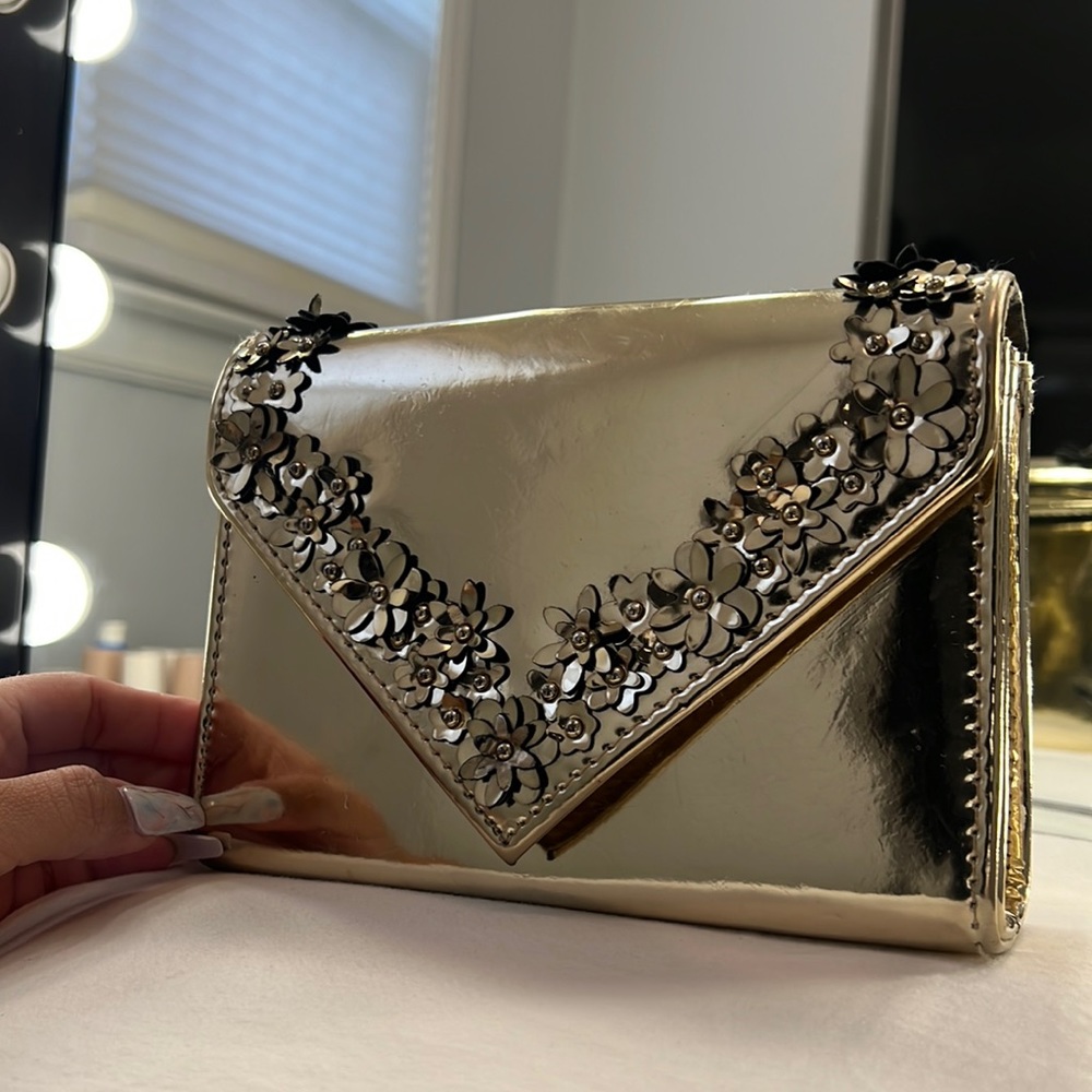 Gold Aldo cross body bag